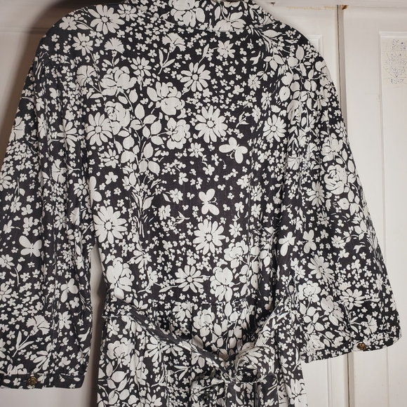 New Lanz of Salzburg Dress Womens 1X Black White Floral Butterflies Cottagecore - Picture 8 of 10